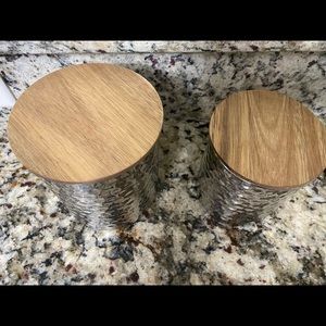 NIB Hammered Silver Kitchen Canister Set